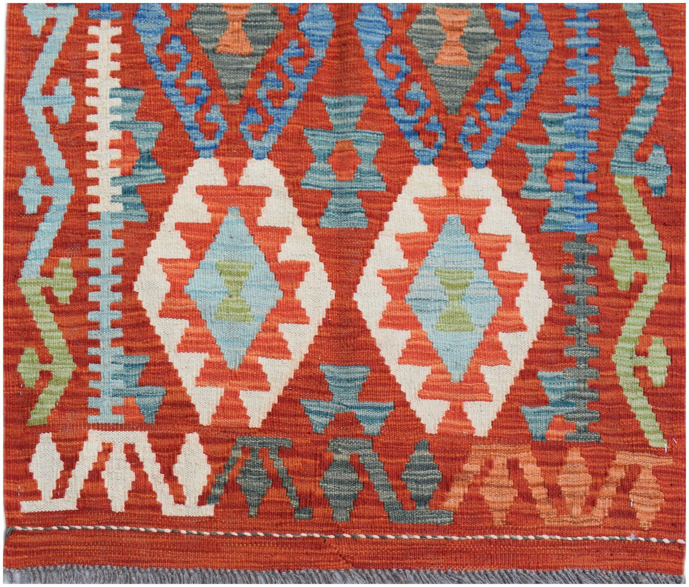 Handmade Afghan Maimana Killim Hallway Runner | 291 x 82 cm | 9'7" x 2'8" - Najaf Rugs & Textile