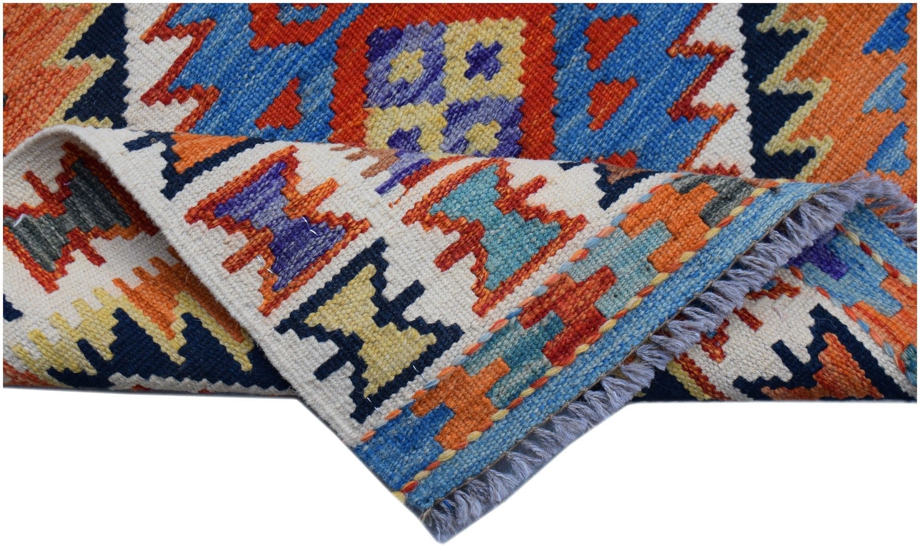 Handmade Afghan Maimana Killim Hallway Runner | 294 x 82 cm | 9'8" x 2'8" - Najaf Rugs & Textile