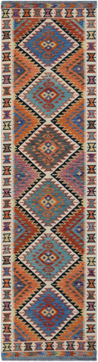 Handmade Afghan Maimana Killim Hallway Runner | 294 x 82 cm | 9'8" x 2'8" - Najaf Rugs & Textile