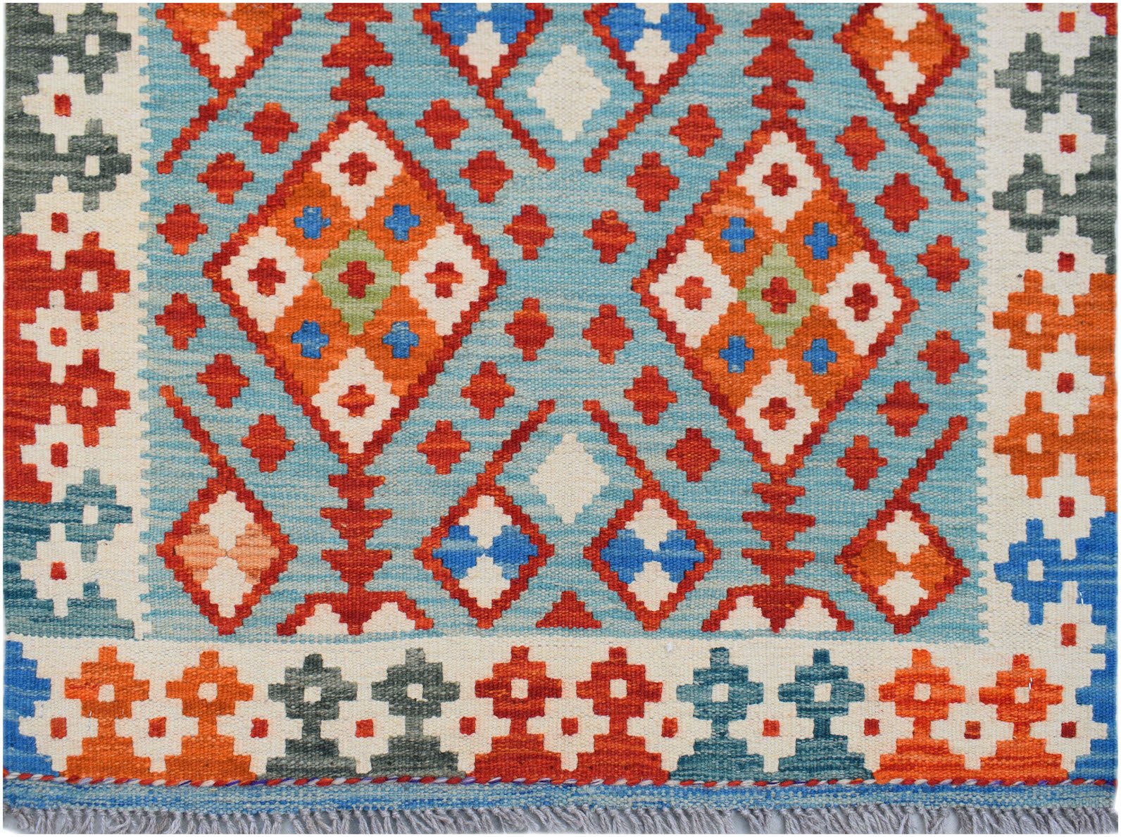 Handmade Afghan Maimana Killim Hallway Runner | 295 x 83 cm | 9'9" x 2'9" - Najaf Rugs & Textile