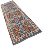 Handmade Afghan Maimana Killim Hallway Runner | 295 x 83 cm | 9'9" x 2'9" - Najaf Rugs & Textile