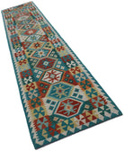 Handmade Afghan Maimana Killim Hallway Runner | 391 x 79 cm | 12'10" x 2'7" - Najaf Rugs & Textile