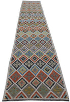 Handmade Afghan Maimana Killim Hallway Runner | 487 x 81 cm | 16' x 2'8" - Najaf Rugs & Textile