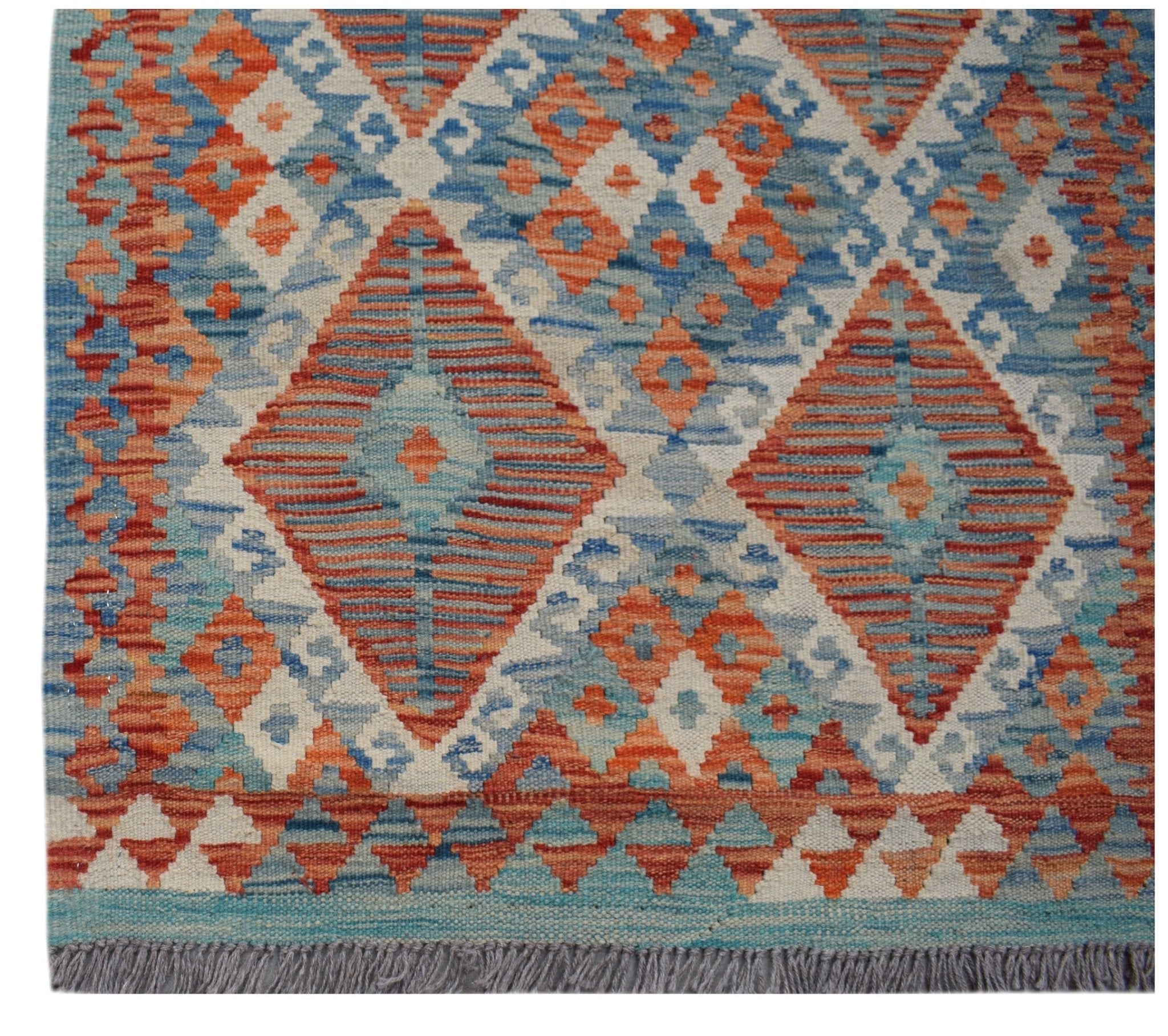 Handmade Afghan Maimana Killim Hallway Runner | 610 x 78 cm | 20'1" x 2'7" - Najaf Rugs & Textile