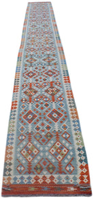 Handmade Afghan Maimana Killim Hallway Runner | 774 x 80 cm | 25'5" x 2'8" - Najaf Rugs & Textile