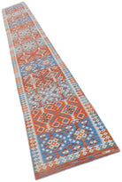 Handmade Afghan Maimana Killim Hallway Runner | 776 x 79 cm | 25'6" x 2'7" - Najaf Rugs & Textile