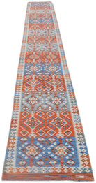 Handmade Afghan Maimana Killim Hallway Runner | 776 x 79 cm | 25'6" x 2'7" - Najaf Rugs & Textile