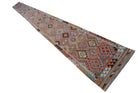 Handmade Afghan Maimana Killim Hallway Runner | 782 x 81 cm | 25'8" x 2'8" - Najaf Rugs & Textile