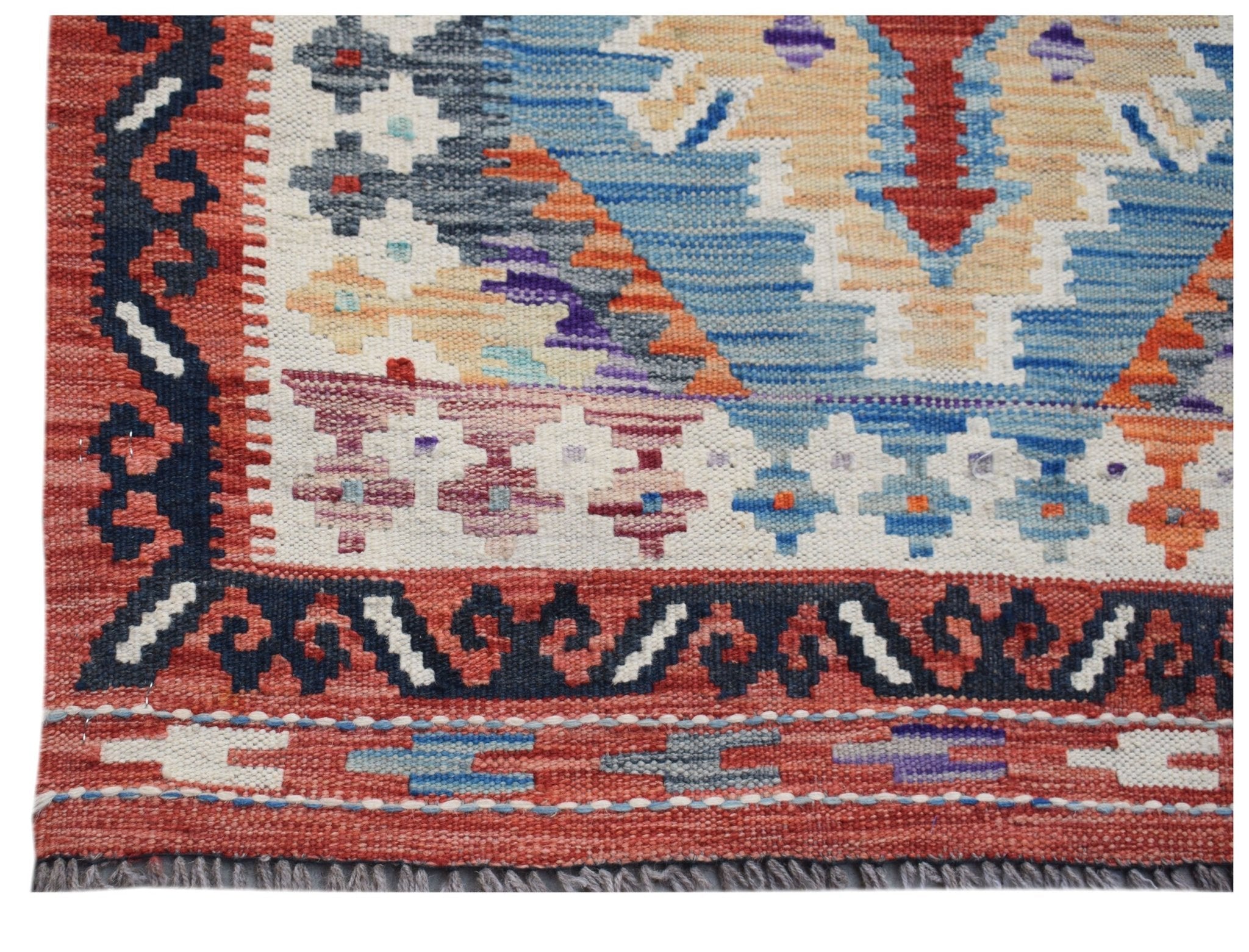 Handmade Afghan Maimana Killim Hallway Runner | 973 x 83 cm | 32' x 2'9" - Najaf Rugs & Textile