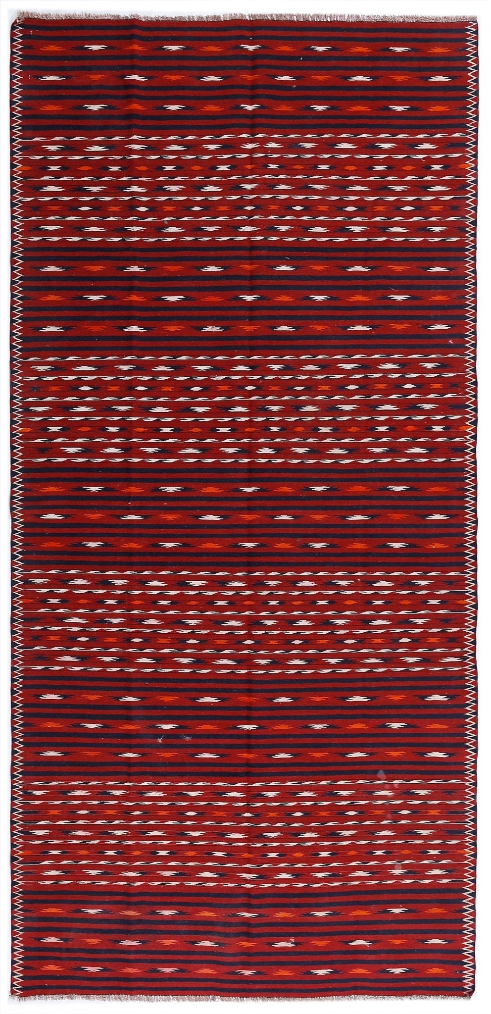 Handmade Afghan Mazar-e-Sharif Kilim | 284 x 139 cm | 9'4" x 4'6" - Najaf Rugs & Textile