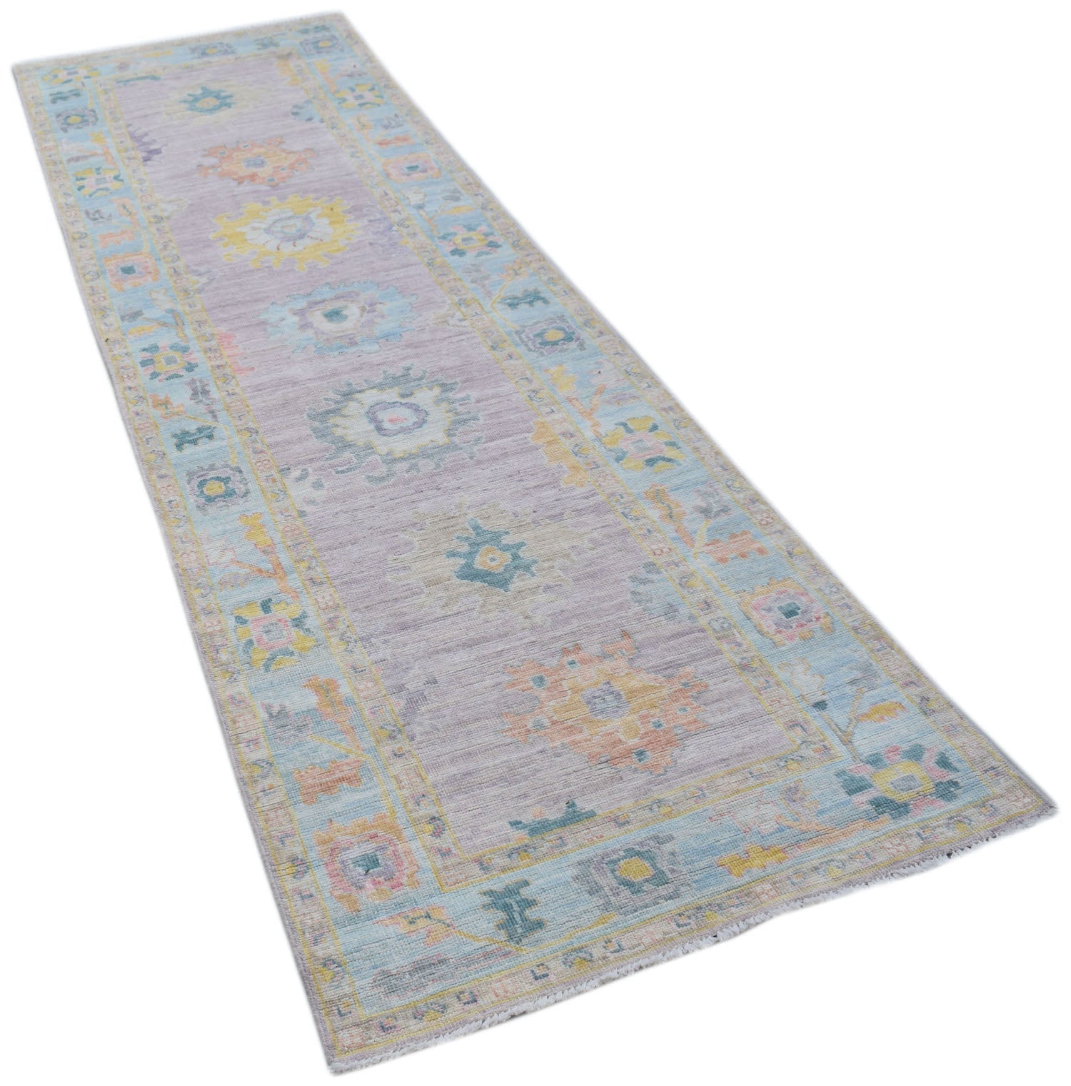 Handmade Afghan Oushak Hallway Runner | 300 x 92 cm | 9'10" x 3'1" - Najaf Rugs & Textile