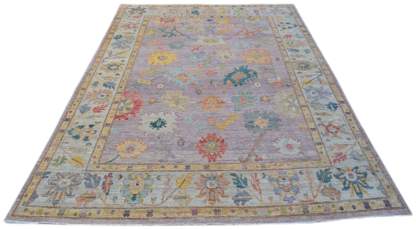 Handmade Afghan Oushak Rug | 364 x 271 cm | 12' x 8'11" - Najaf Rugs & Textile