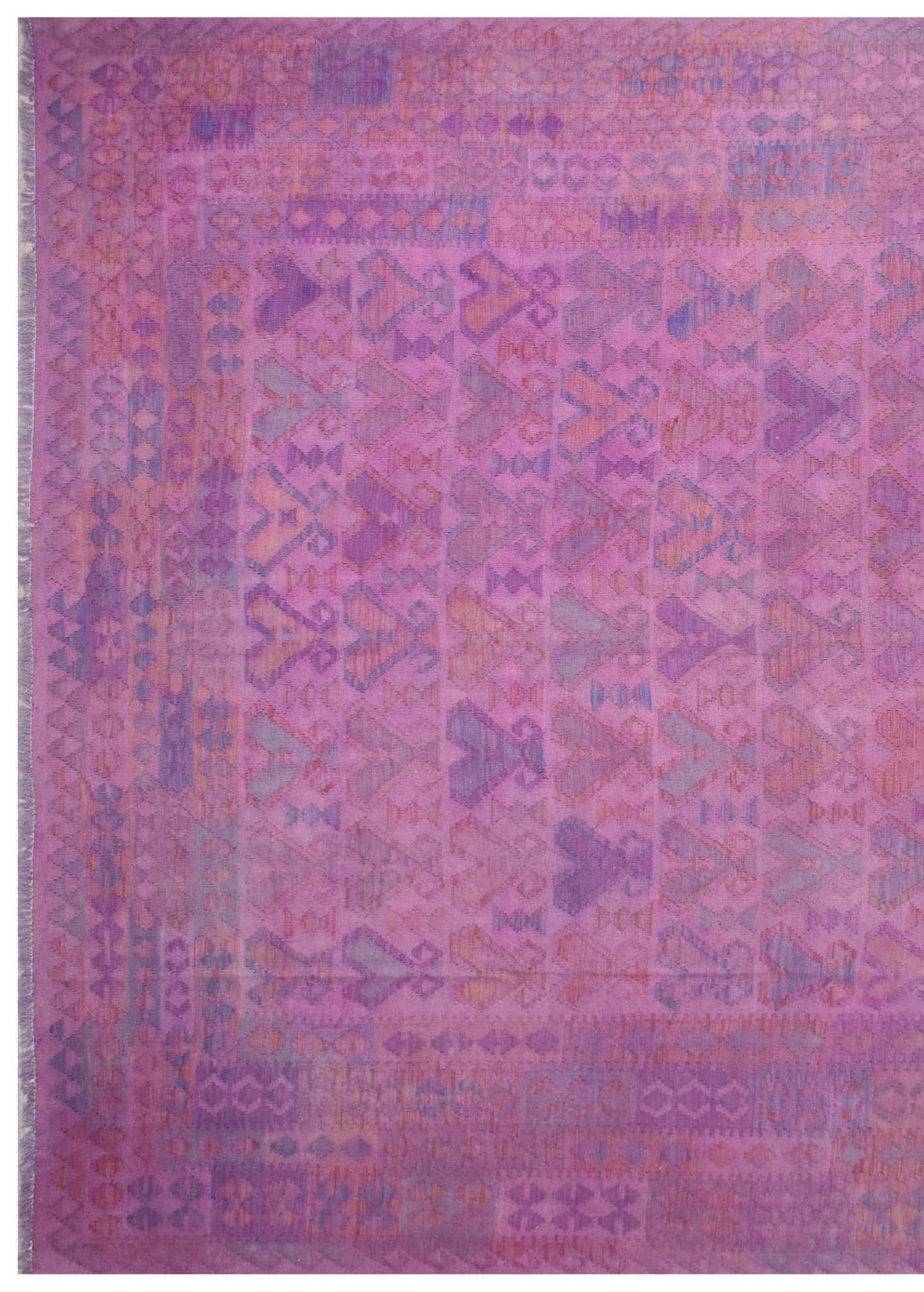 Handmade Afghan Overdyed Maimana Kilim | 300 x 248 cm | 9'8" x 8'1" - Najaf Rugs & Textile