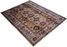 Handmade Afghan Super Kazakh Rug | 203 x 154 cm | 6'8" x 5'1" - Najaf Rugs & Textile