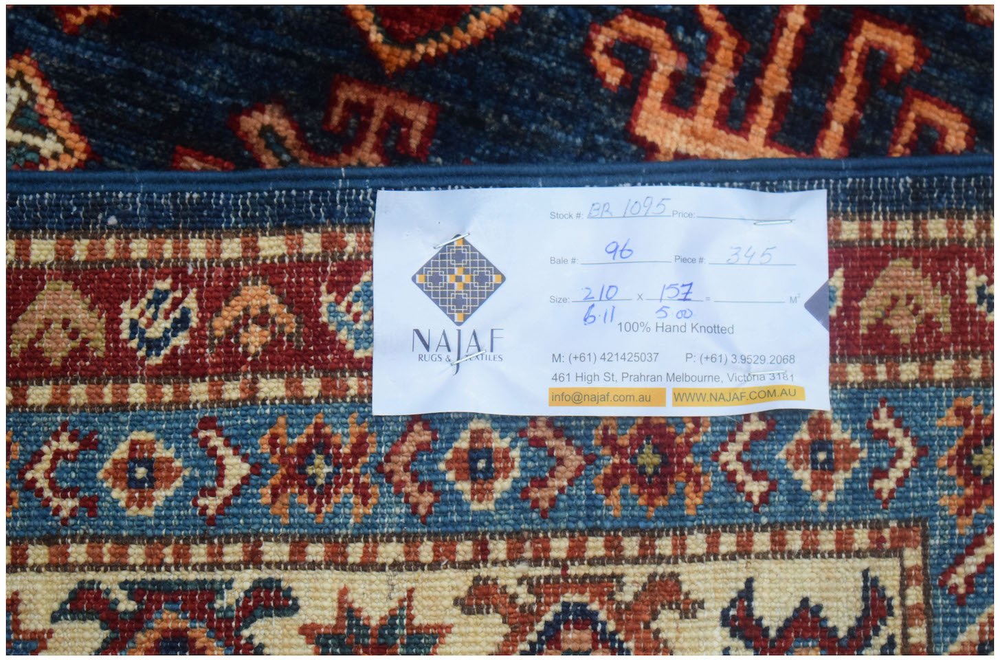 Handmade Afghan Super Kazakh Rug | 210 x 151 cm | 6'11" x 5' - Najaf Rugs & Textile