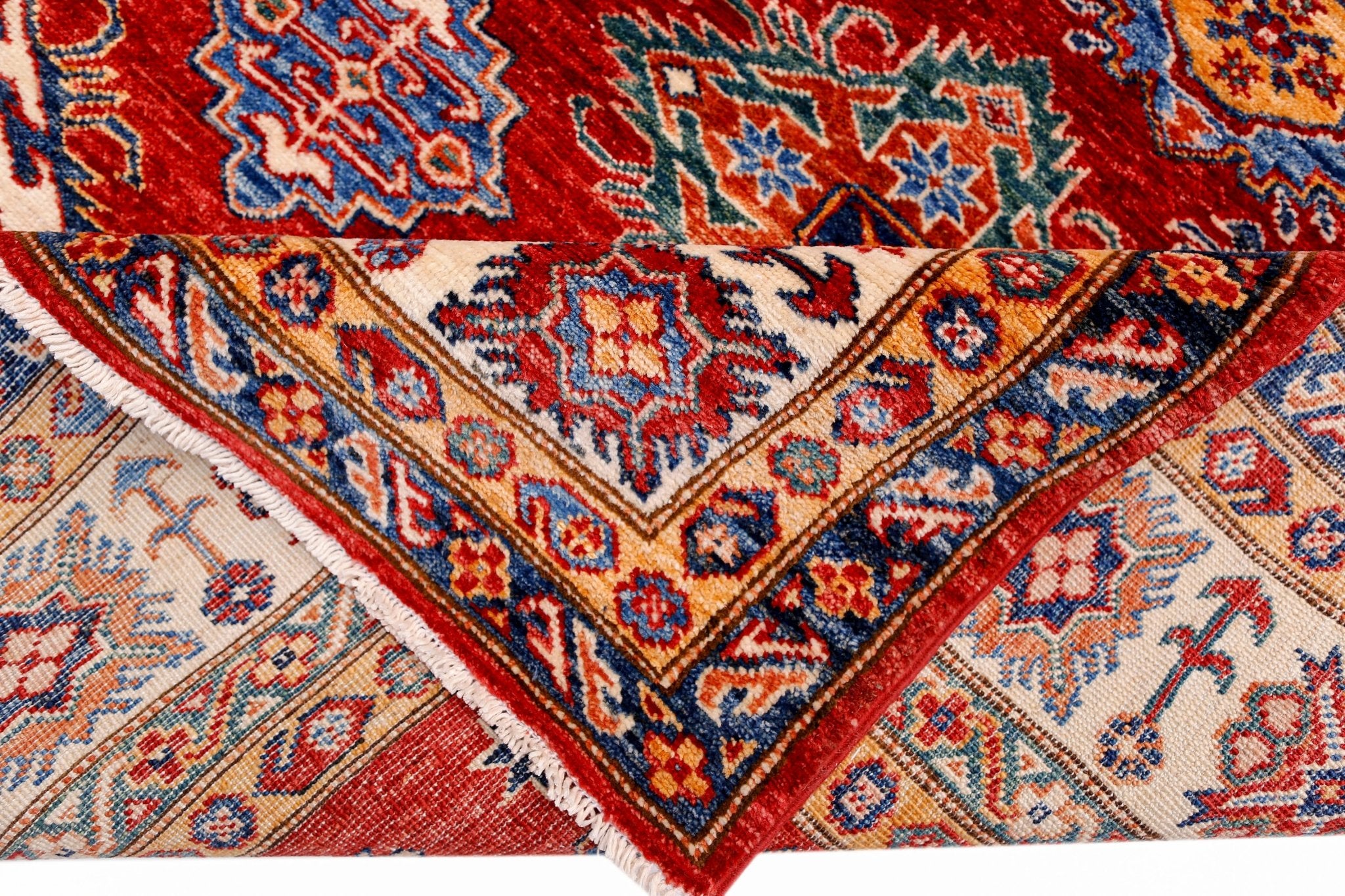 Handmade Afghan Super Kazakh Rug | 285 x 210 cm | 9'4" x 6'11" - Najaf Rugs & Textile