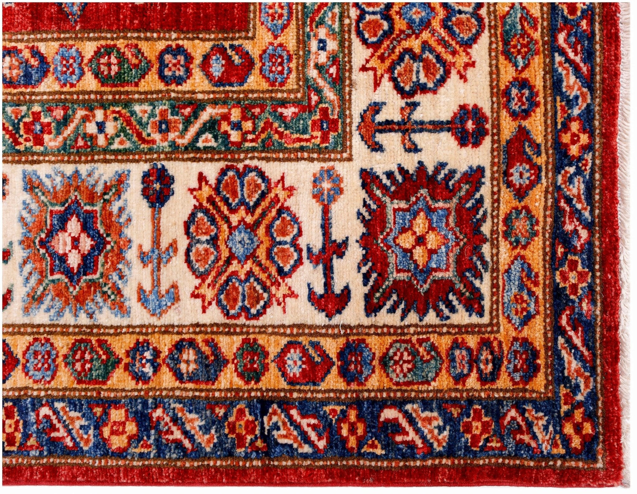 Handmade Afghan Super Kazakh Rug | 285 x 210 cm | 9'4" x 6'11" - Najaf Rugs & Textile