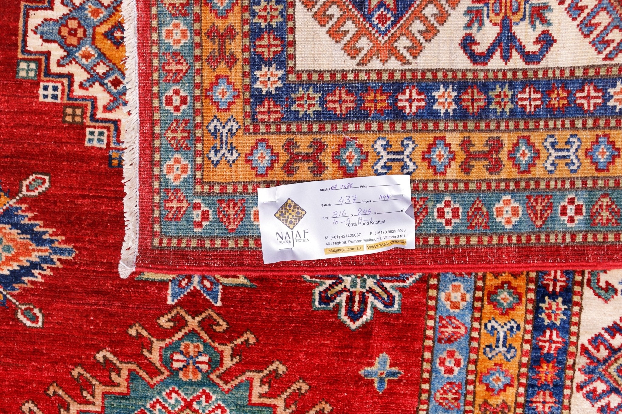 Handmade Afghan Super Kazakh Rug | 316 x 246 cm | 10'5" x 8'1" - Najaf Rugs & Textile