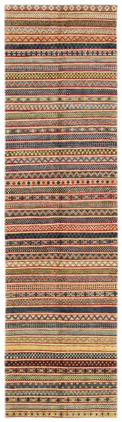 Handmade Afghan Tribal Barjasta Hallway Runner | 292 x 79 cm | 9'7" x 2'7" - Najaf Rugs & Textile