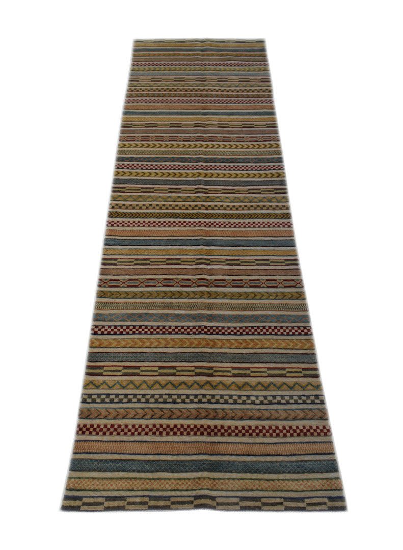 Handmade Afghan Tribal Barjasta Hallway Runner | 292 x 80 cm | 9'7" x 2'8" - Najaf Rugs & Textile