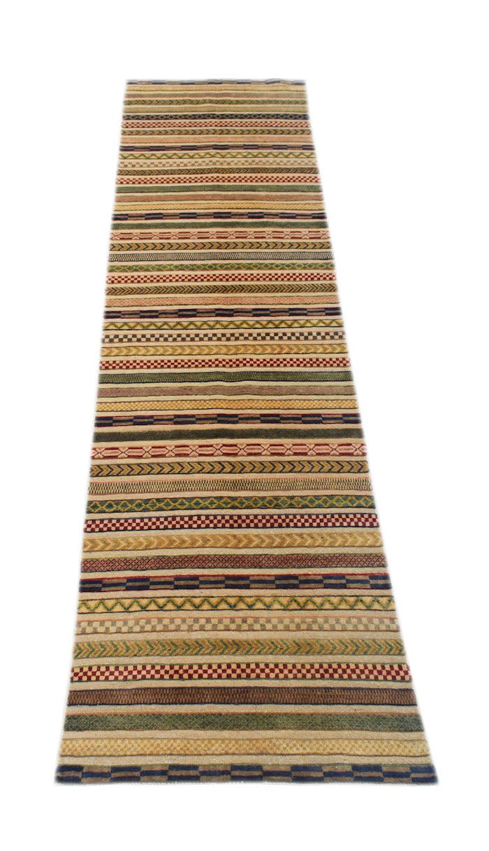 Handmade Afghan Tribal Barjasta Hallway Runner | 293 x 80 cm | 9'8" x 2'8" - Najaf Rugs & Textile