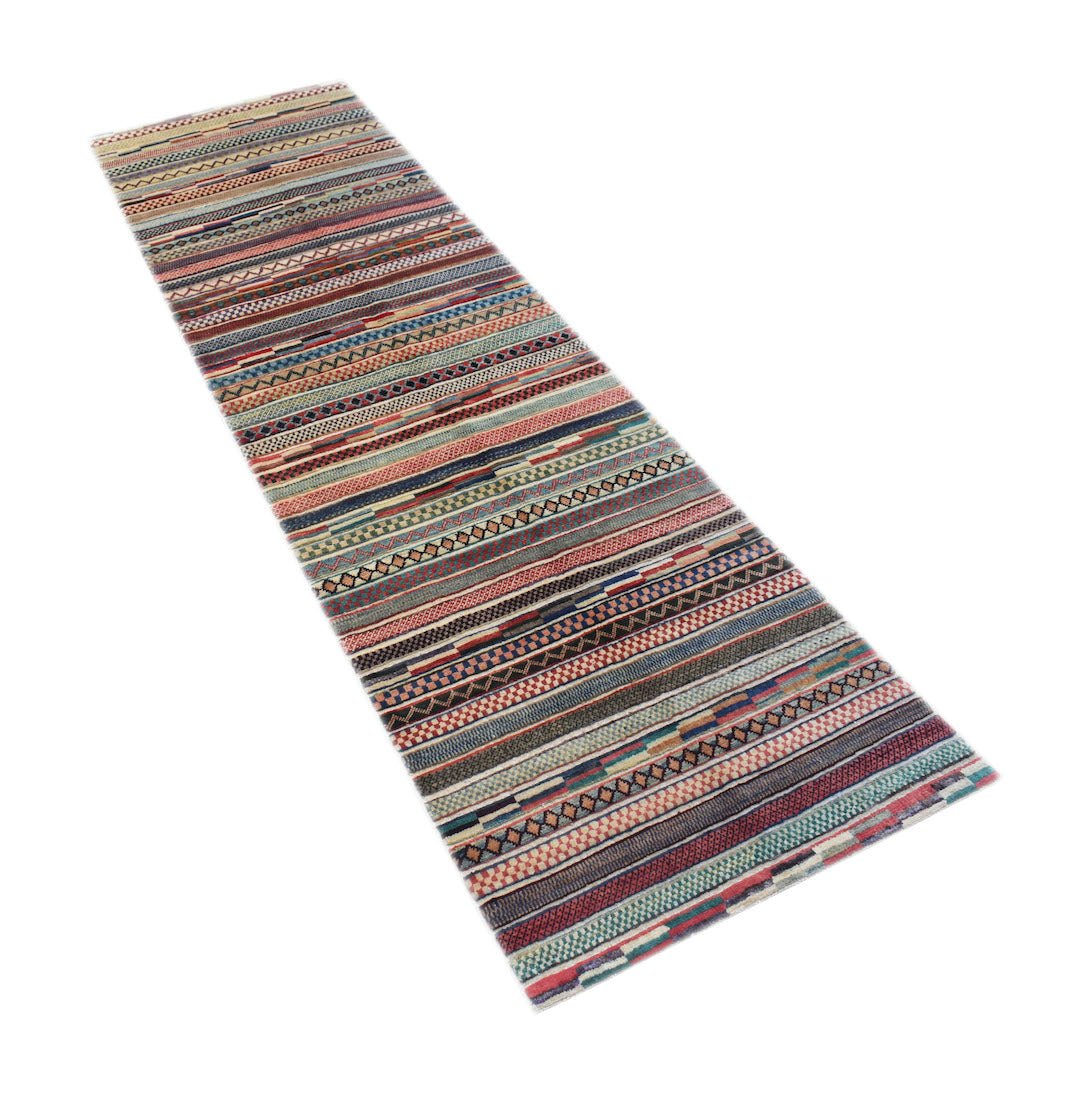 Handmade Afghan Tribal Barjasta Hallway Runner | 294 x 85 cm | 9'8" x 2'9" - Najaf Rugs & Textile