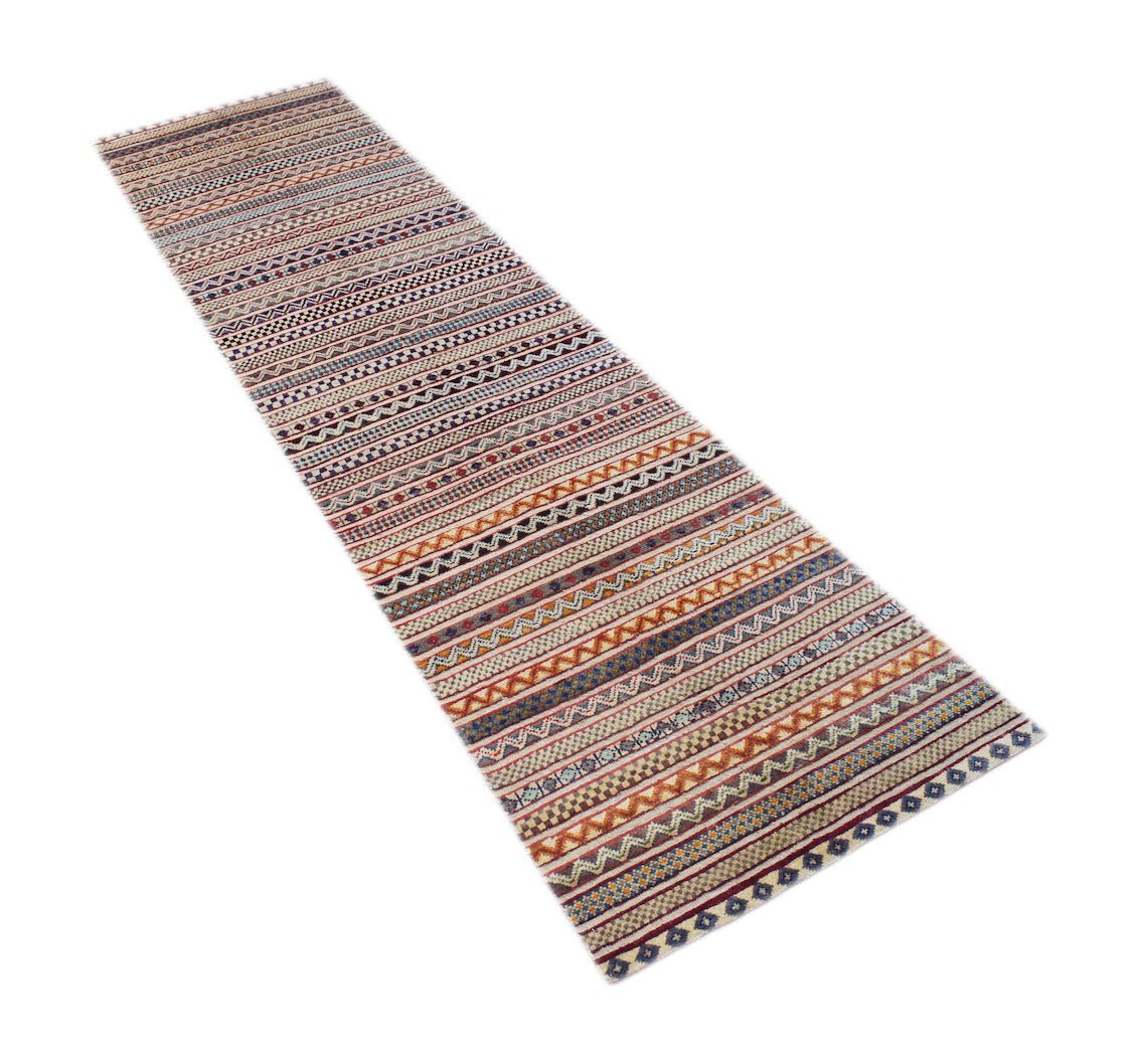 Handmade Afghan Tribal Barjasta Hallway Runner | 297 x 80 cm | 9'8" x 2'8" - Najaf Rugs & Textile