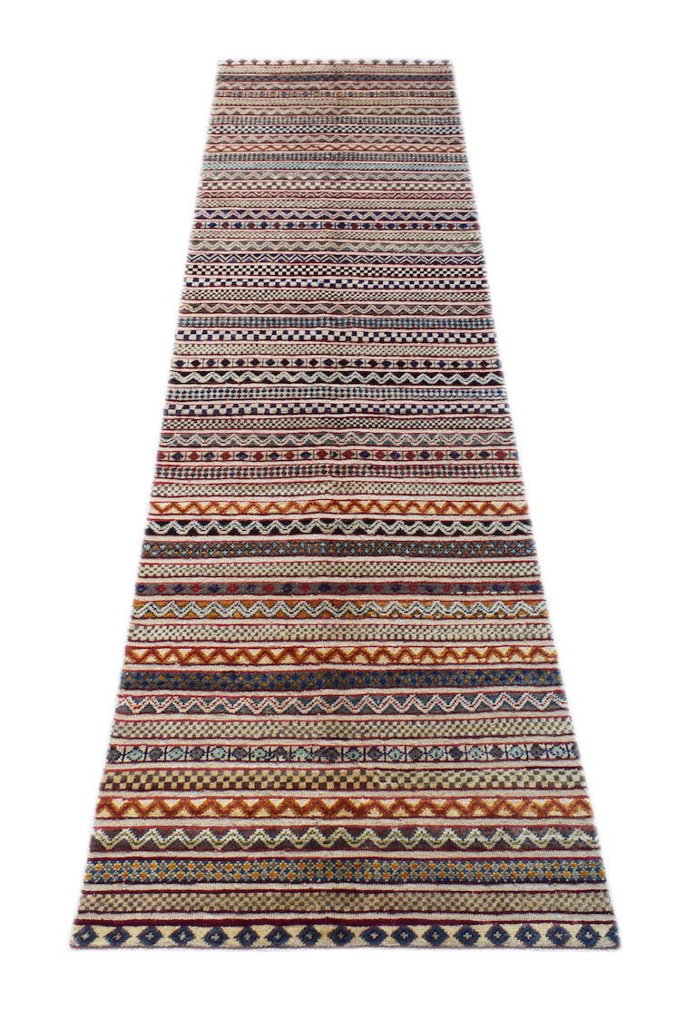 Handmade Afghan Tribal Barjasta Hallway Runner | 297 x 80 cm | 9'8" x 2'8" - Najaf Rugs & Textile