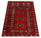 Handmade Afghan Turkmen Prayer Rug | 104 x 75 cm | 3'5" x 2'5" - Najaf Rugs & Textile