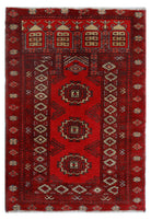 Handmade Afghan Turkmen Prayer Rug | 104 x 75 cm | 3'5" x 2'5" - Najaf Rugs & Textile