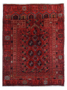 Handmade Afghan Turkmen Prayer Rug | 115 x 87 cm | 3'9" x 2'10" - Najaf Rugs & Textile