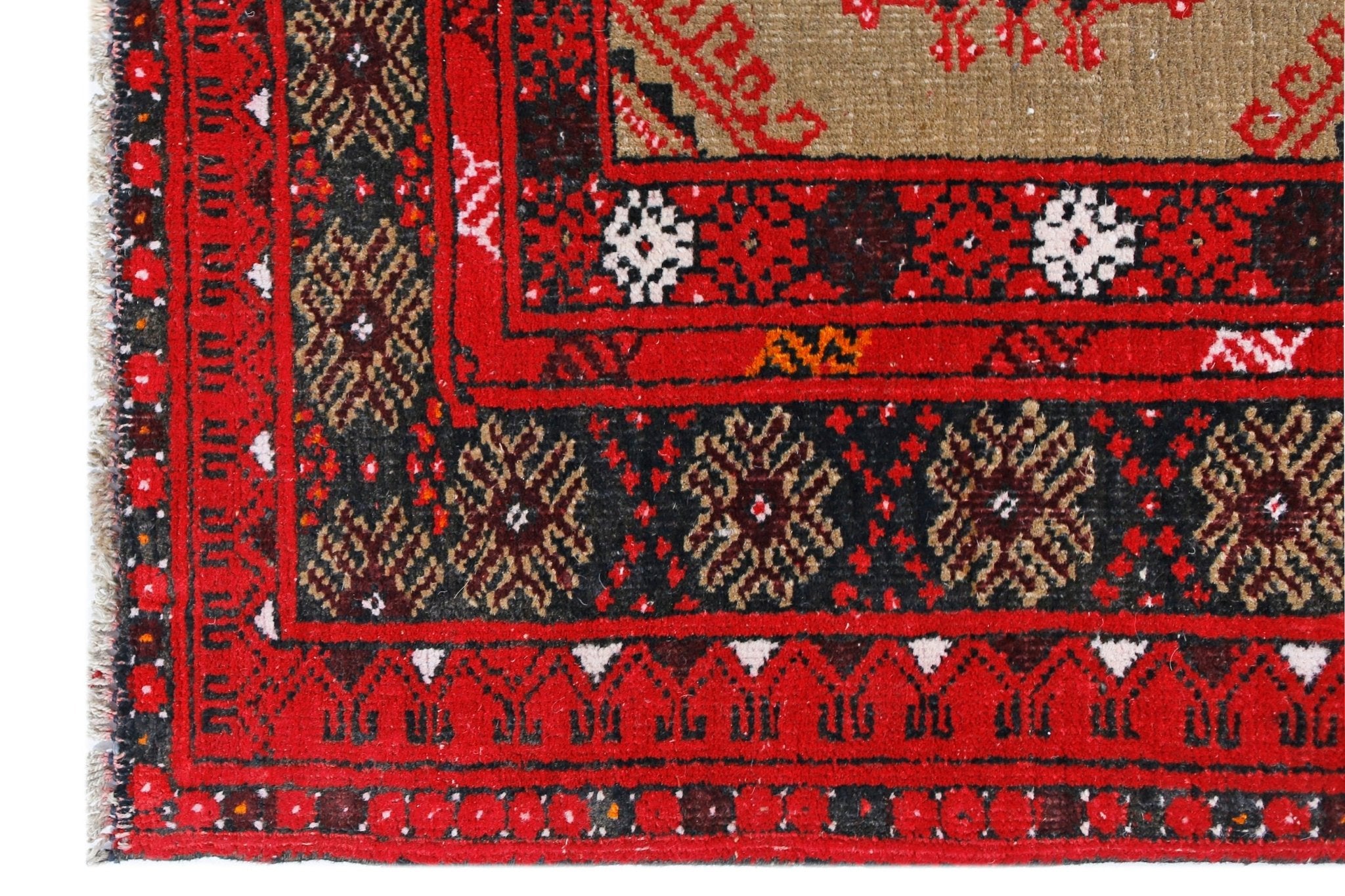 Handmade Afghan Turkmen Prayer Rug | 117 x 77 cm | 3'10" x 2'6" - Najaf Rugs & Textile