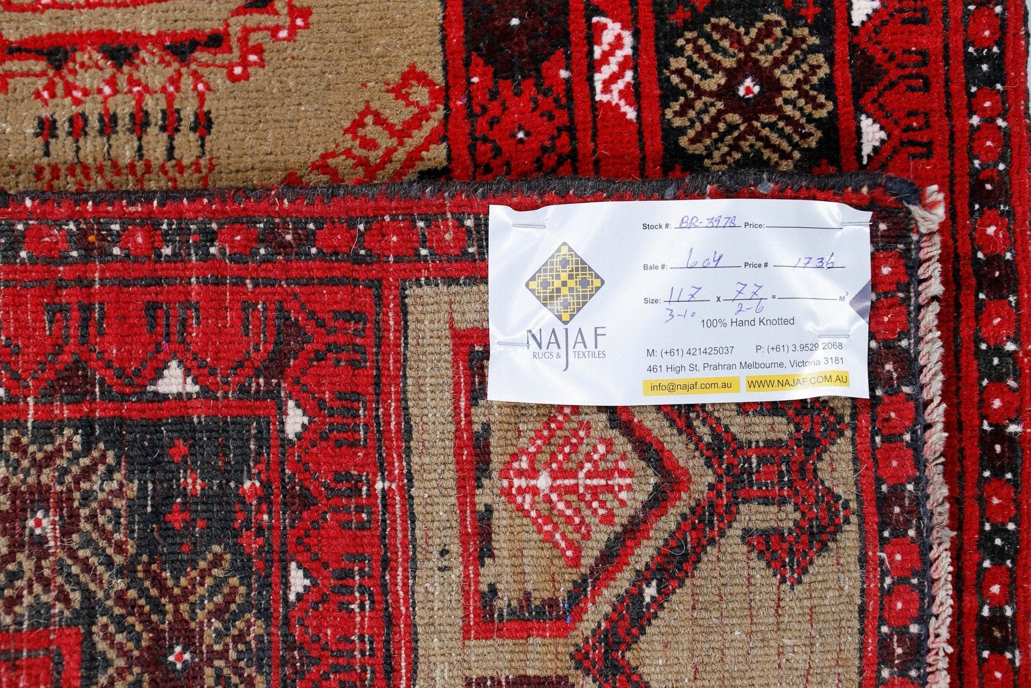 Handmade Afghan Turkmen Prayer Rug | 117 x 77 cm | 3'10" x 2'6" - Najaf Rugs & Textile