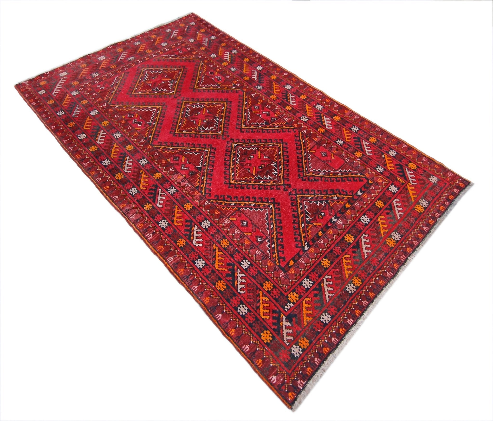 Handmade Afghan Turkmen Rug | 180 x 107 cm | 5'11" x 3'6" - Najaf Rugs & Textile