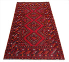 Handmade Afghan Turkmen Rug | 180 x 107 cm | 5'11" x 3'6" - Najaf Rugs & Textile