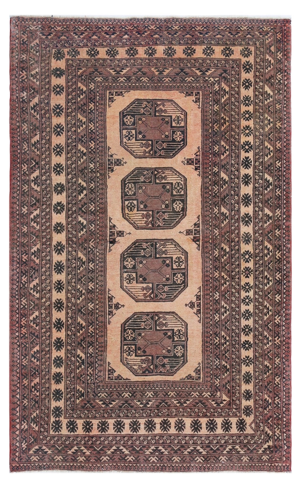 Handmade Afghan Turkmen Rug | 181 x 114 cm | 5'11" x 3'9" - Najaf Rugs & Textile