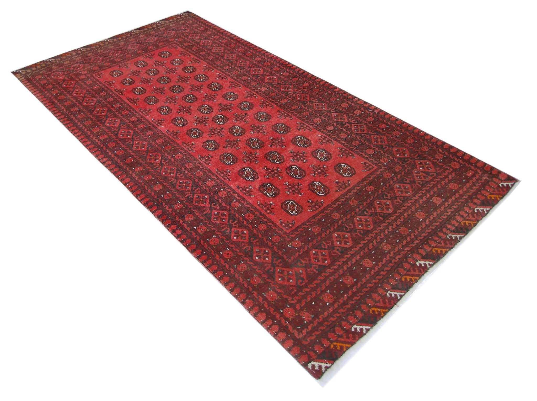 Handmade Afghan Turkmen Rug | 187 x 103 cm | 6'2" x 3'4" - Najaf Rugs & Textile