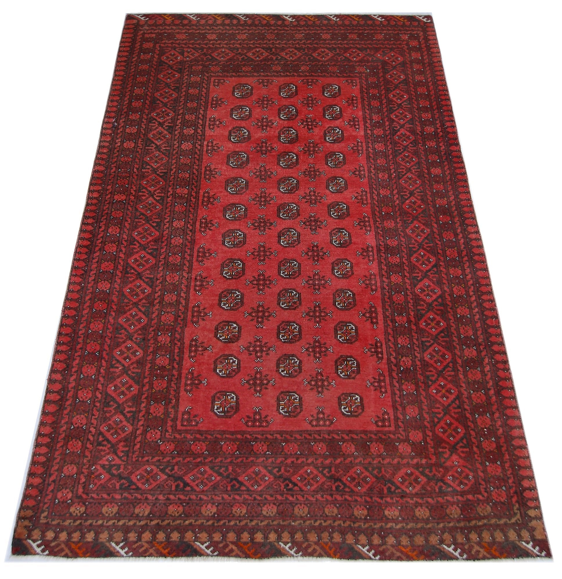 Handmade Afghan Turkmen Rug | 187 x 103 cm | 6'2" x 3'4" - Najaf Rugs & Textile