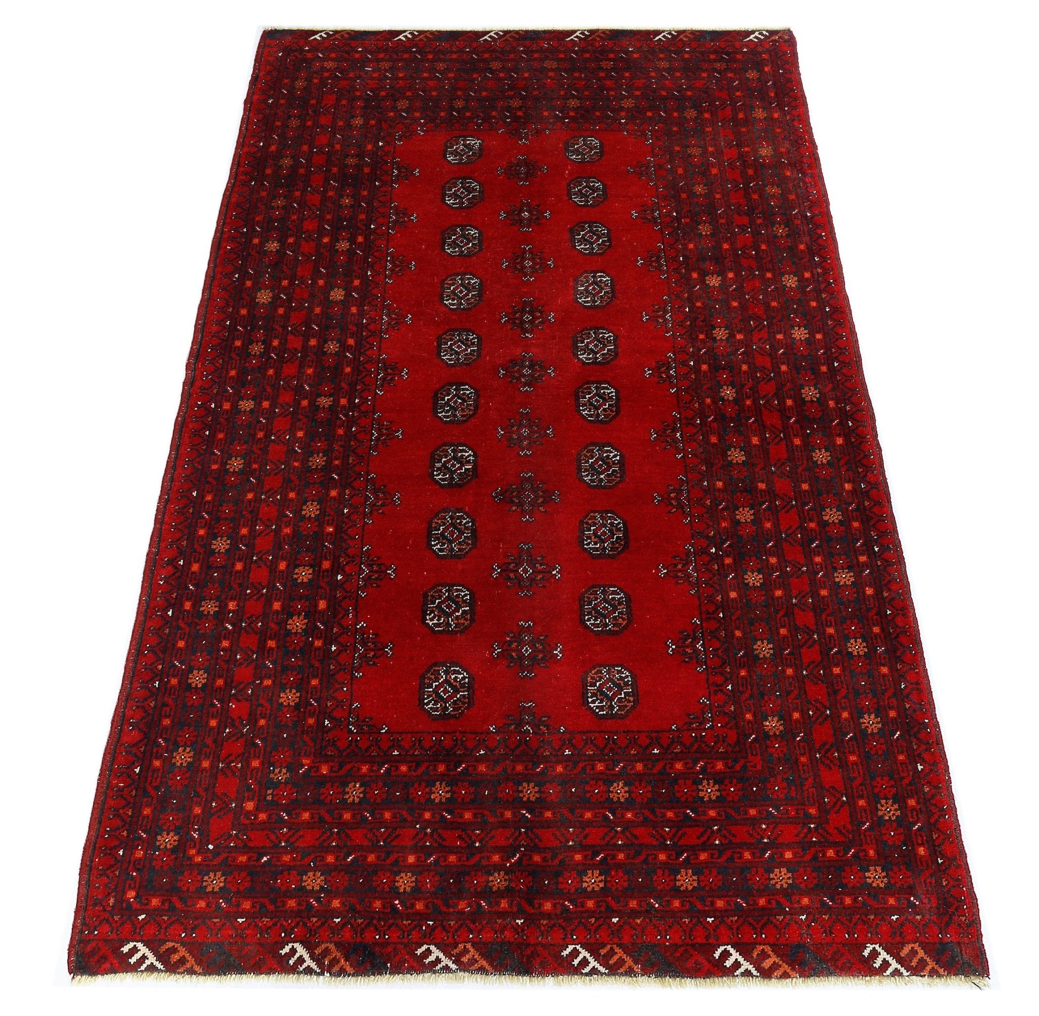 Handmade Afghan Turkmen Rug | 190 x 107 cm | 6'3" x 3'6" - Najaf Rugs & Textile