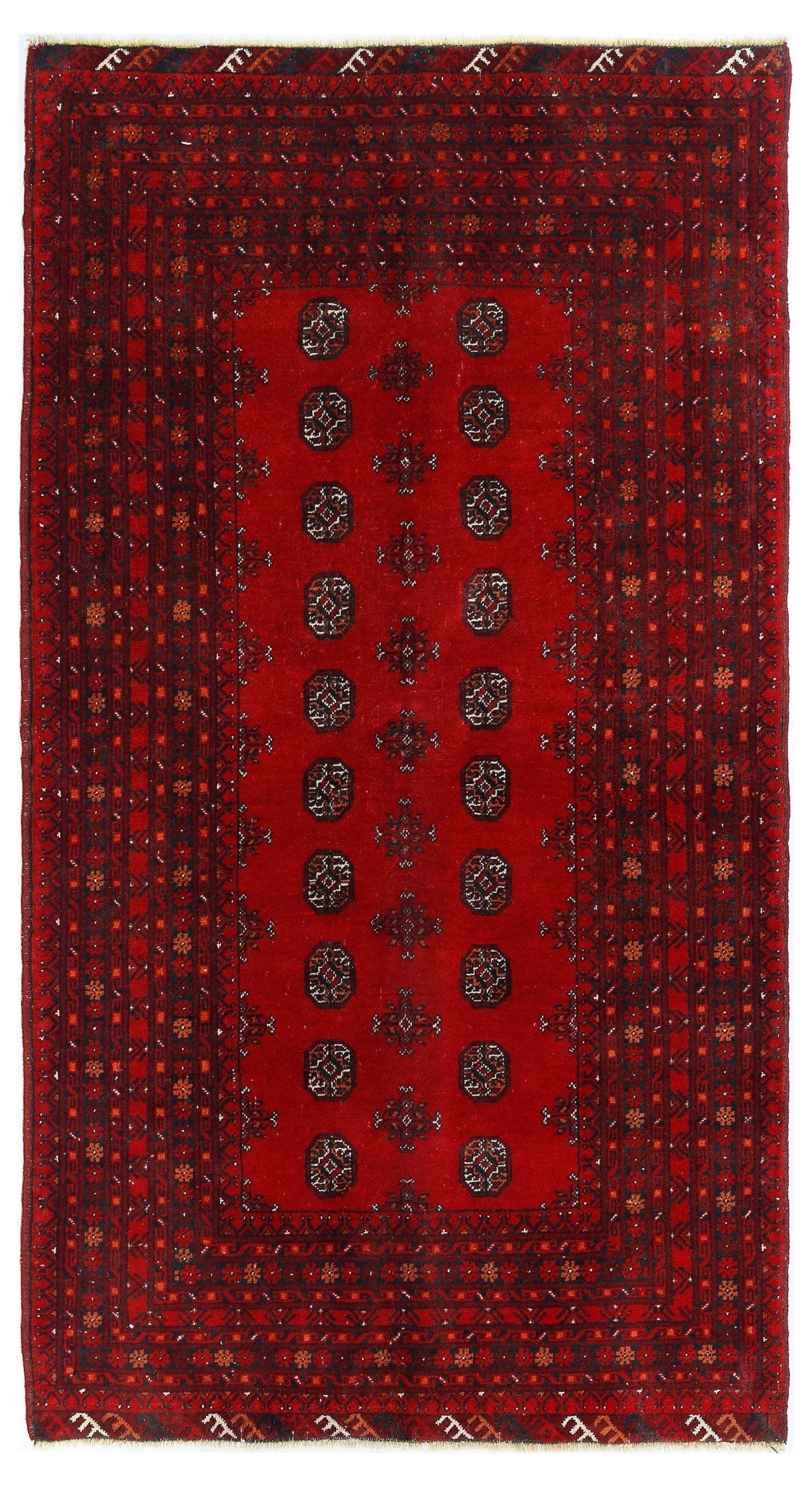 Handmade Afghan Turkmen Rug | 190 x 107 cm | 6'3" x 3'6" - Najaf Rugs & Textile