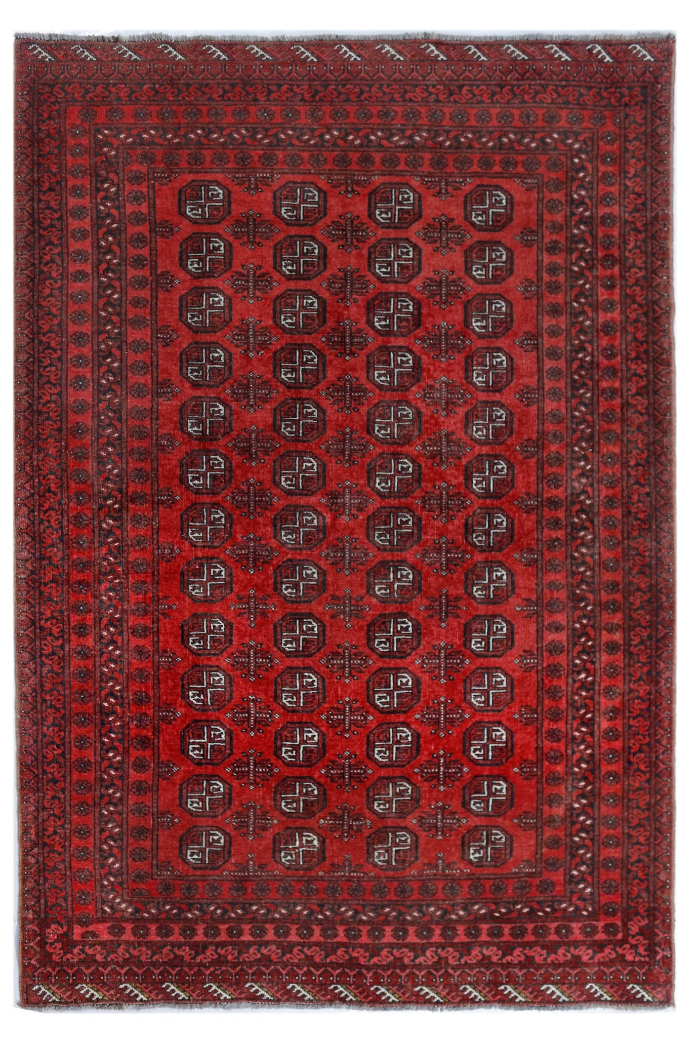 Handmade Afghan Turkmen Rug | 197 x 130 cm | 6'6" x 4'3" - Najaf Rugs & Textile