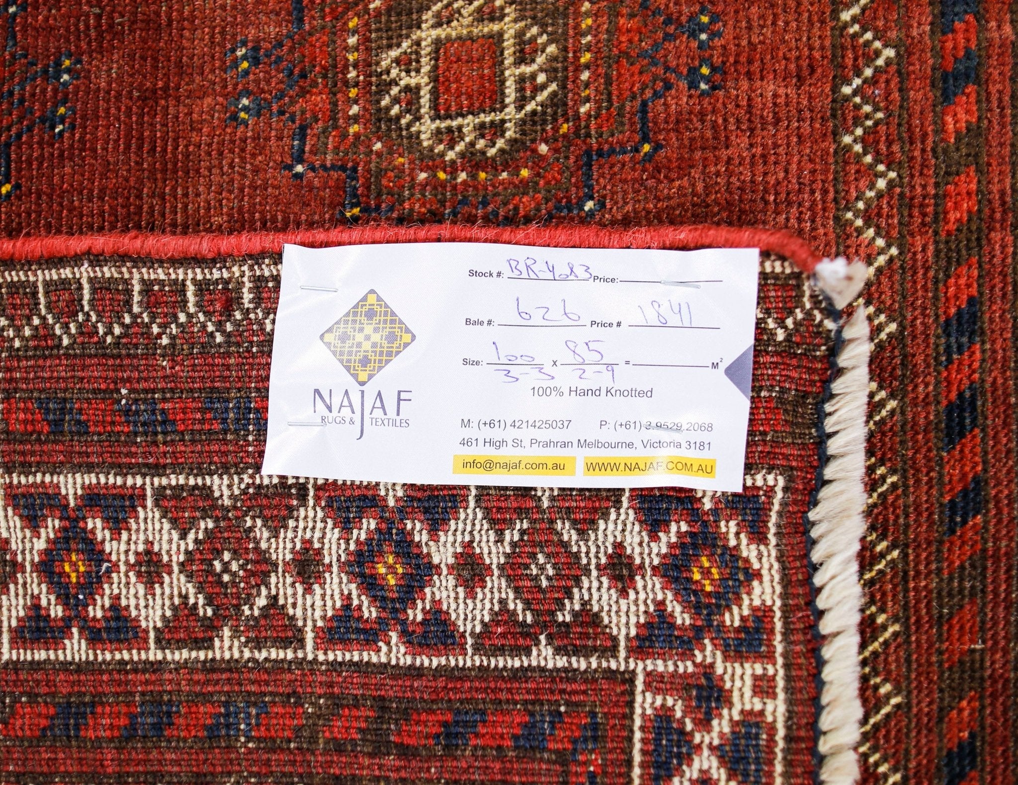 Handmade Antique Afghan Turkmen Prayer Rug | 100 x 85 cm | 3'3" x 2'9" - Najaf Rugs & Textile