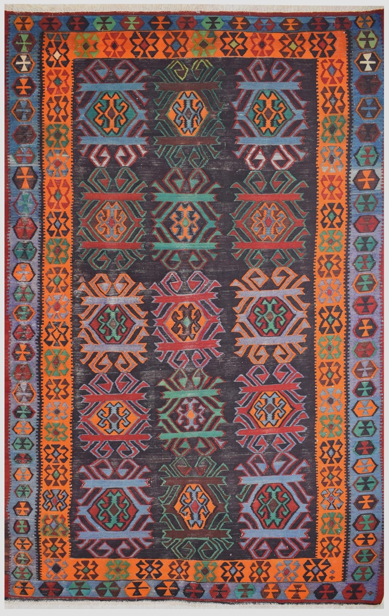 Handmade Caucasian Karabagh Kilim | 317 x 177 cm | 10'4" x 5'8" - Najaf Rugs & Textile