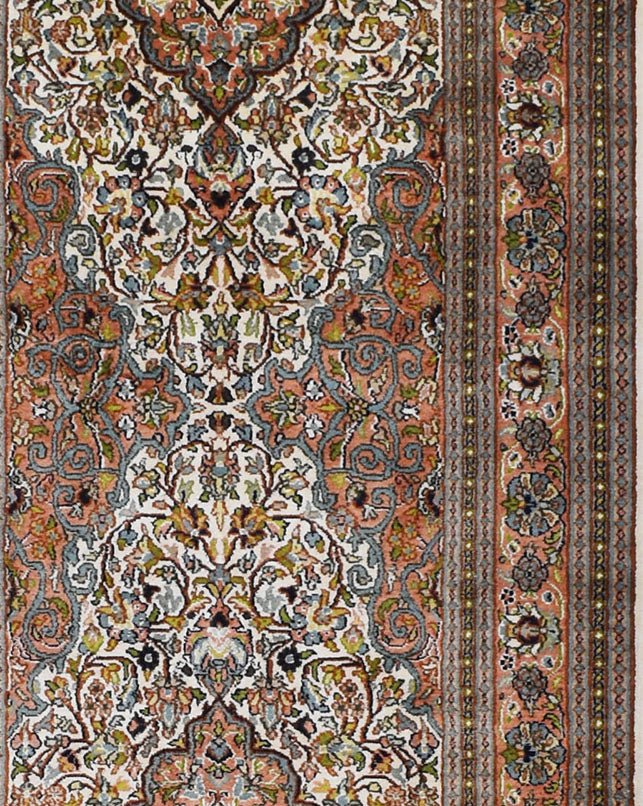 Handmade Kashmiri Silk Hallway Runner | 324 x 80 cm | 10'6" x 2'6" - Najaf Rugs & Textile