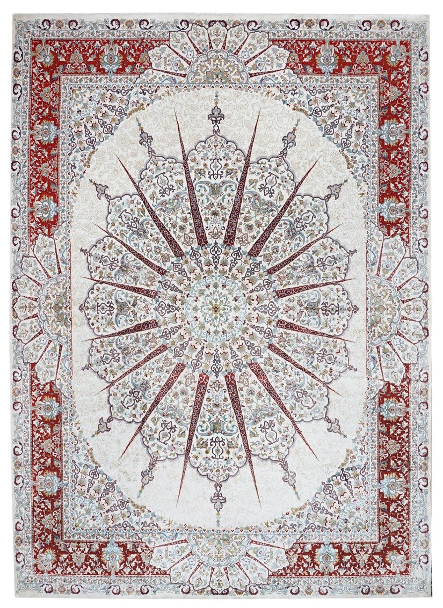 Handmade Kashmiri Viscose Silk Rug | 307 x 244 cm - Najaf Rugs & Textile