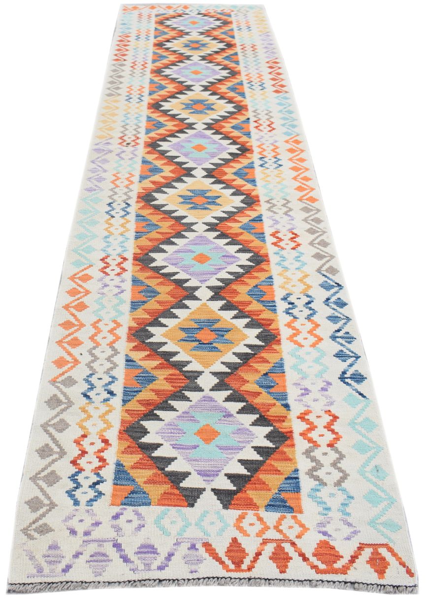 Handmade Maimana Kilim Hallway Runner | 292 x 66 cm | 9'7" x 2'2" - Najaf Rugs & Textile