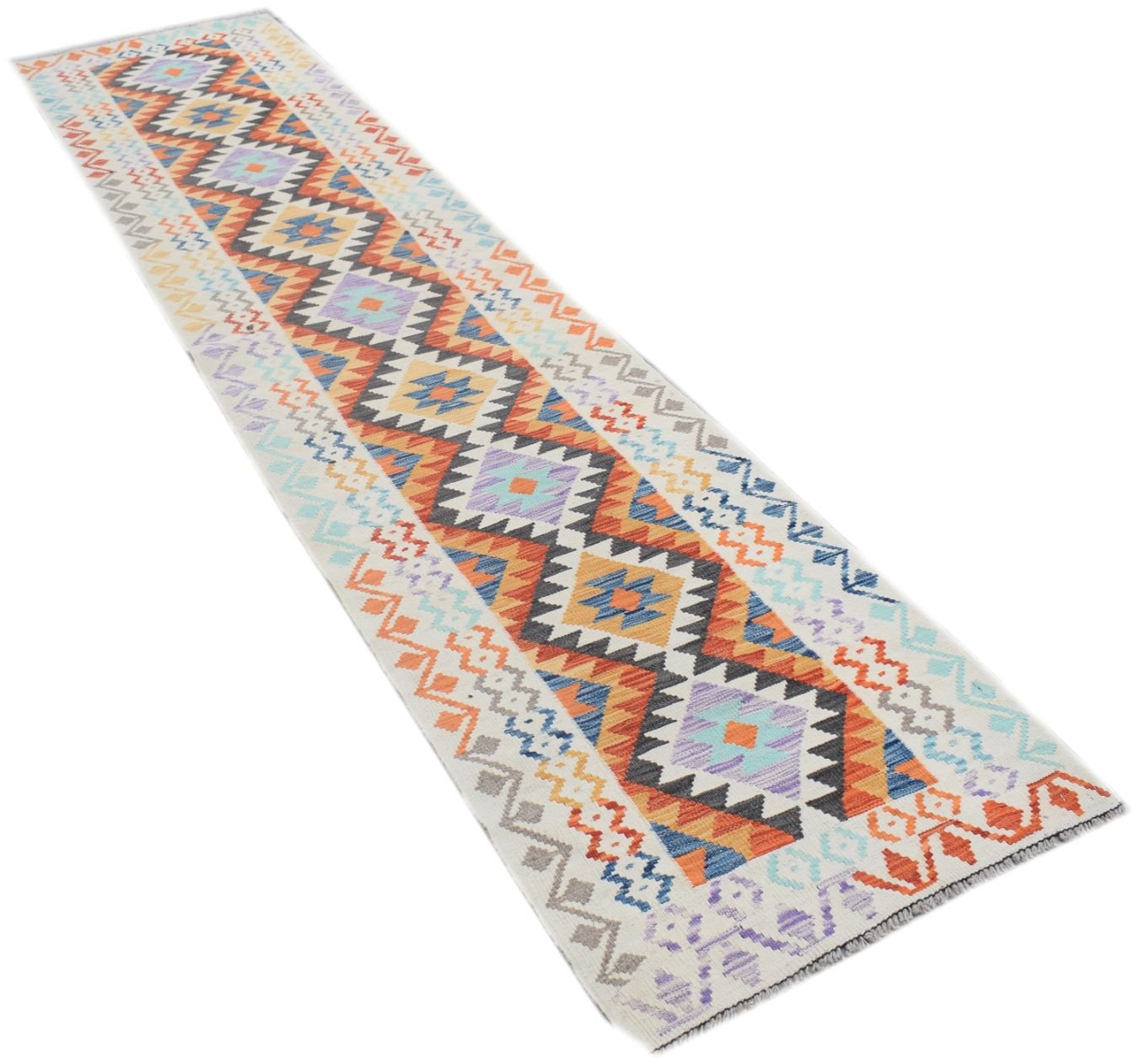 Handmade Maimana Kilim Hallway Runner | 292 x 66 cm | 9'7" x 2'2" - Najaf Rugs & Textile