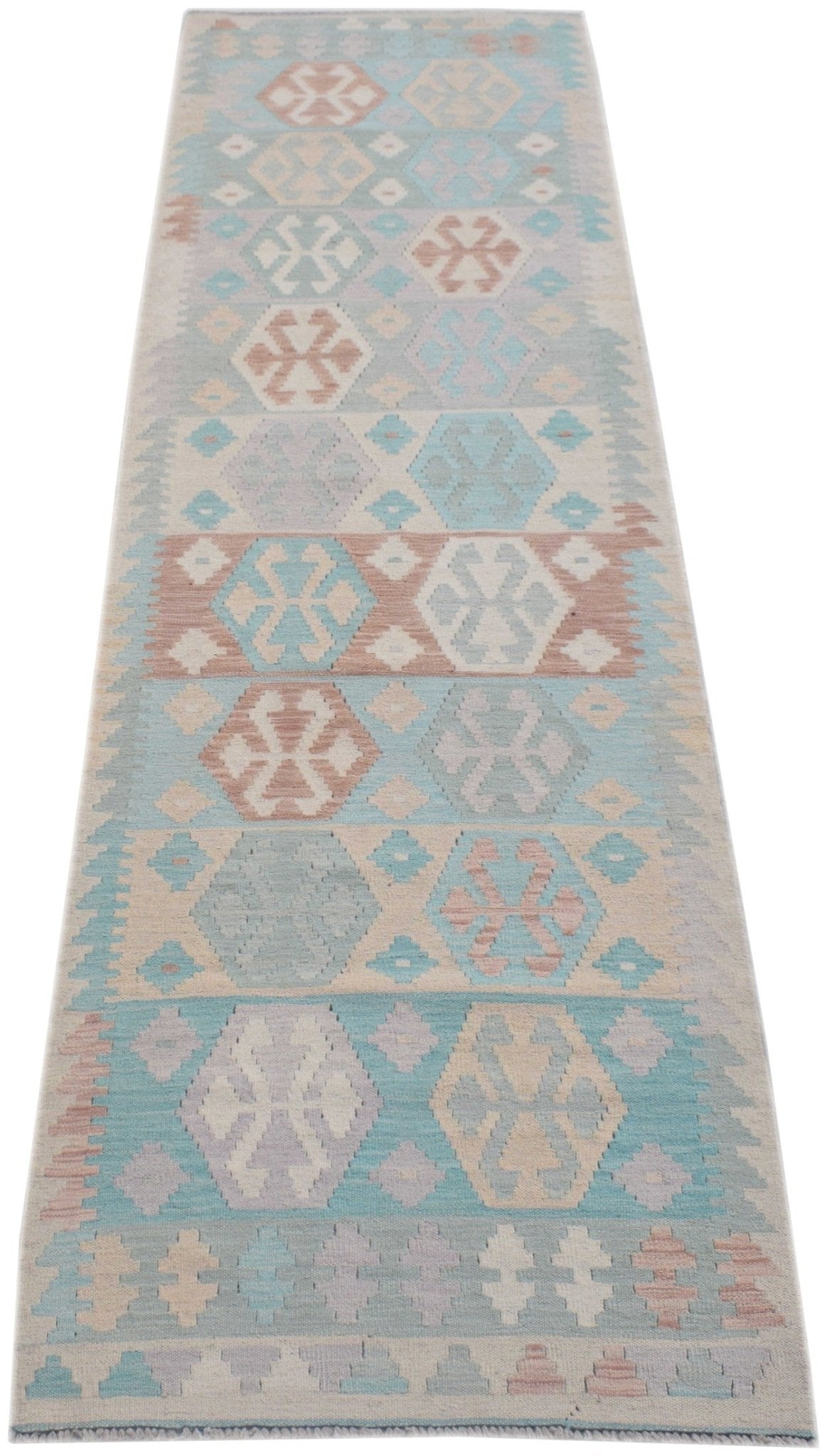 Handmade Maimana Kilim Hallway Runner | 292 x 82 cm | 9'7" x 2'8" - Najaf Rugs & Textile