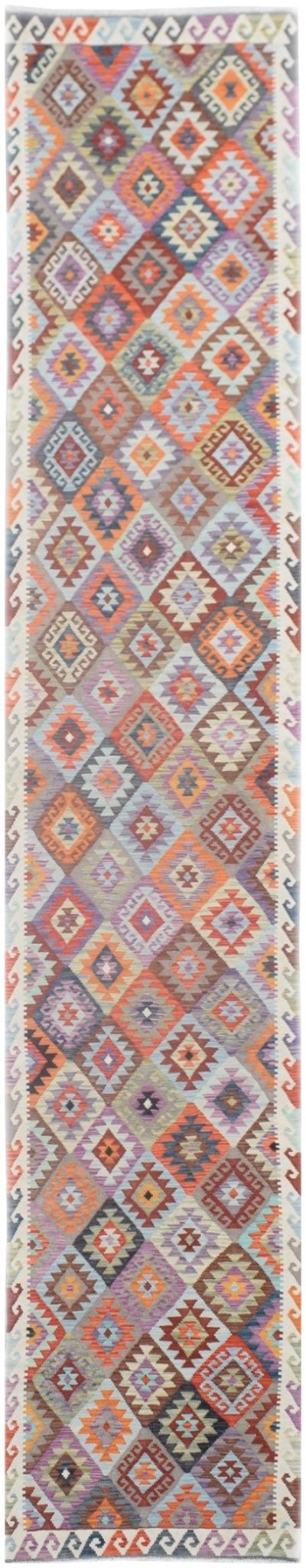 Handmade Maimana Kilim Hallway Runner | 477 x 80 cm - Najaf Rugs & Textile