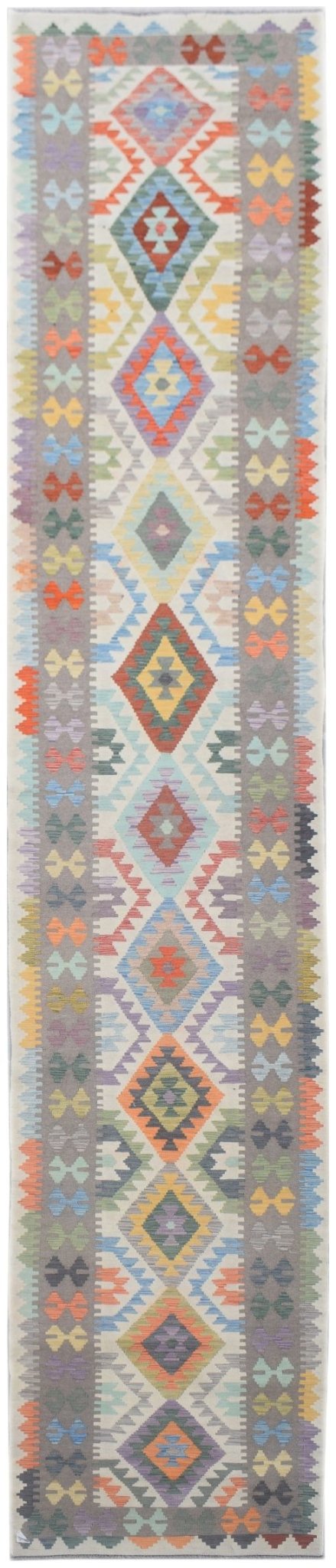 Handmade Maimana Kilim Hallway Runner | 602 x 82 cm - Najaf Rugs & Textile